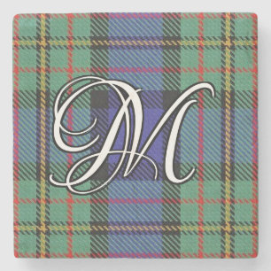 Porta-copo De Pedra Clan MacLaren Tartan Monograma Personalizado