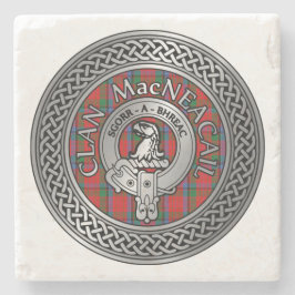 Porta-copo De Pedra Clan MacNeacail | Brasão MacNicol e Nó Tártaro