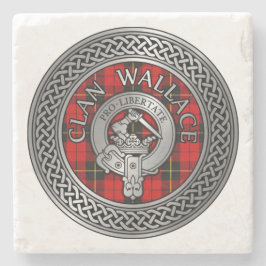 Porta-copo De Pedra Clan Wallace Crest & Tartan Knot