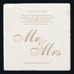 Porta-copo De Pedra Clássico Dourado Sr. e Sra. Wedding. Obrigado Mens<br><div class="desc">Clássico Elegante Dourado Sr. e Sra. Wedding Obrigado Mensagem que também pode substituir cartões de agradecimento.</div>