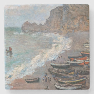 Porta-copo De Pedra Claude Monet - A praia em Etretat