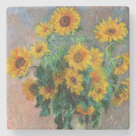 Porta-copo De Pedra Claude Monet - Buquê de Sunflower