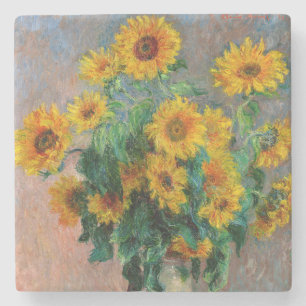 Porta-copo De Pedra Claude Monet - Buquê de Sunflower