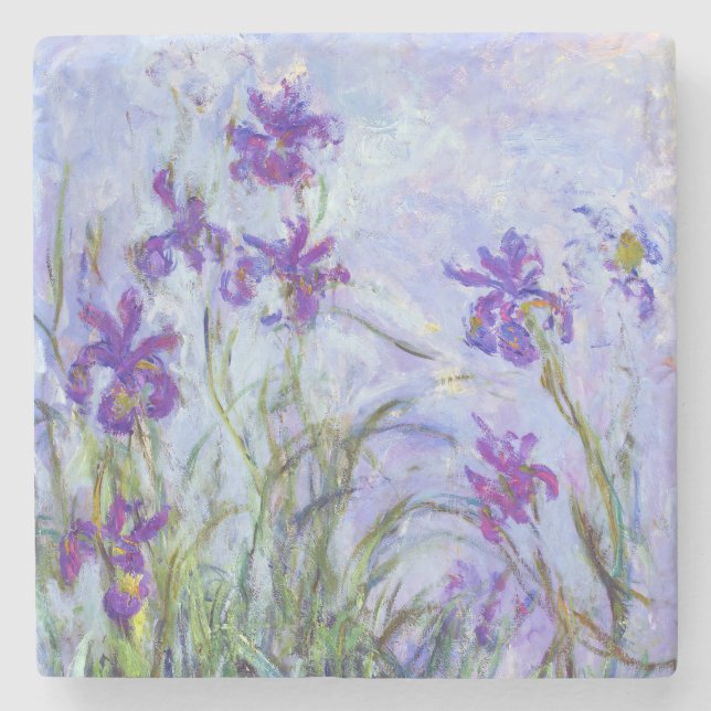 Porta-copo De Pedra Claude Monet - Lilac Irises / Iris Mauves (Frente)