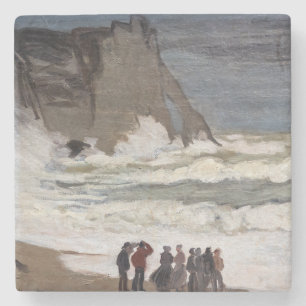 Porta-copo De Pedra Claude Monet - Mar duro em Etretat