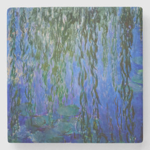 Porta-copo De Pedra Claude Monet - Nenúfares com salgueiro chorão