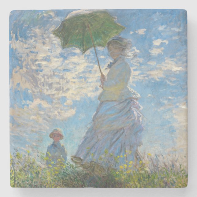 Porta-copo De Pedra Claude Monet - O Promenade, Mulher com Parasol (Frente)