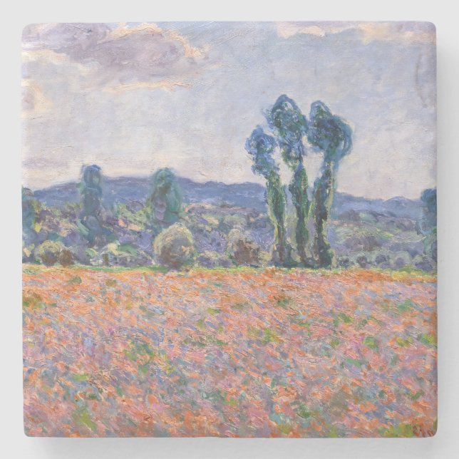 Porta-copo De Pedra Claude Monet - Poppy Field 1890 (Giverny) (Frente)