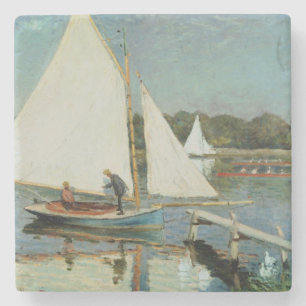 Porta-copo De Pedra Claude Monet que navegam em Argenteuil, c.1874