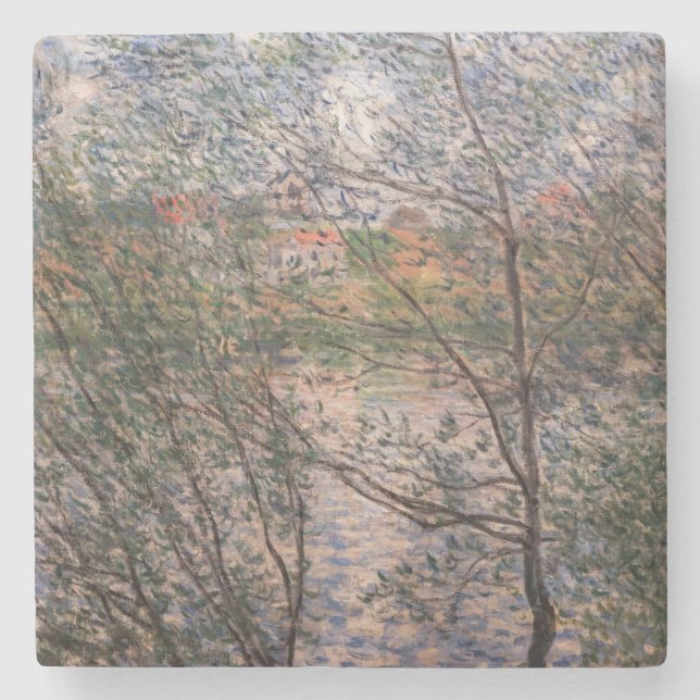 Porta-copo De Pedra Claude Monet - Springtime através dos ramos (Frente)