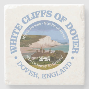 Porta-copo De Pedra Clipes brancos de Dover (rd)