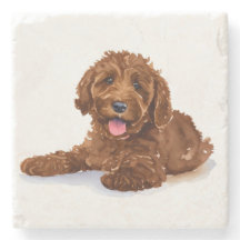 Coaster de bebidas com chocolate Labradoodle