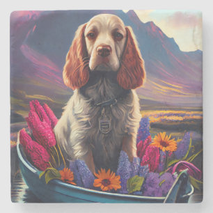 Porta-copo De Pedra Cocker Spaniel num Remo: Uma Aventura Cênica