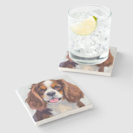 Porta-copo De Pedra Cocker Spaniel | Pintura de animal de estimação em