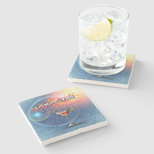 Porta-copo De Pedra Cocktail cosmopolita ( nº 2 de 12 conjuntos de re