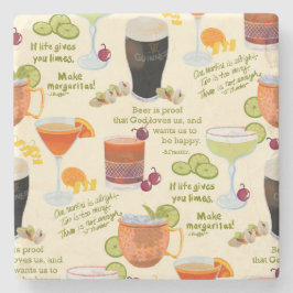 Porta-copo De Pedra Cocktails e conversação