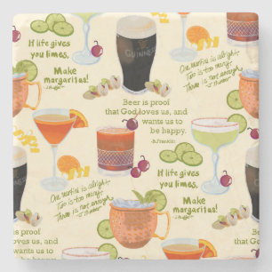 Porta-copo De Pedra Cocktails e conversação