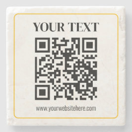 Porta-copo De Pedra Código QR e texto editáveis com borda de ouro amar
