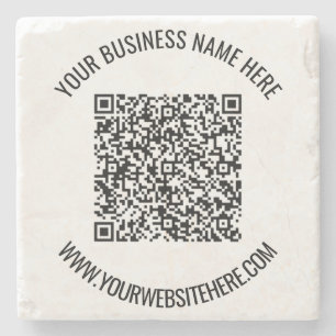 Porta-copo De Pedra Código QR e Texto Personalizado Personalizado Pers