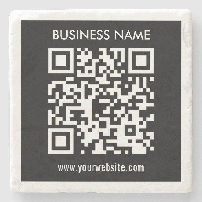 Porta-copo De Pedra Código QR editável (gerado instantaneamente) | Pre (Frente)