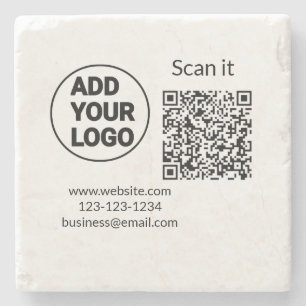 Porta-copo De Pedra Código QR minimalista simples adicionar logotipo n