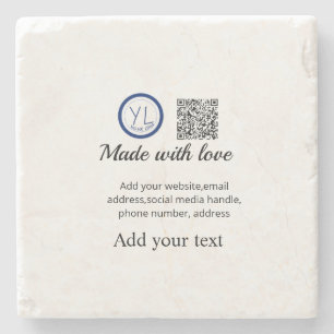 Porta-copo De Pedra Código QR minimalista simples adicionar logotipo n