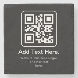 Porta-copo De Pedra Código QR Modern Escaneável | Preto Branco & Cinza