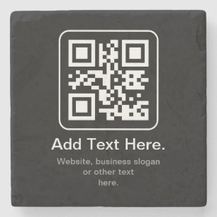 Porta-copo De Pedra Código QR Modern Escaneável Preto Branco & Cinza
