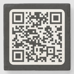 Porta-copo De Pedra Código QR moderno editável   Branco preto ou qualq