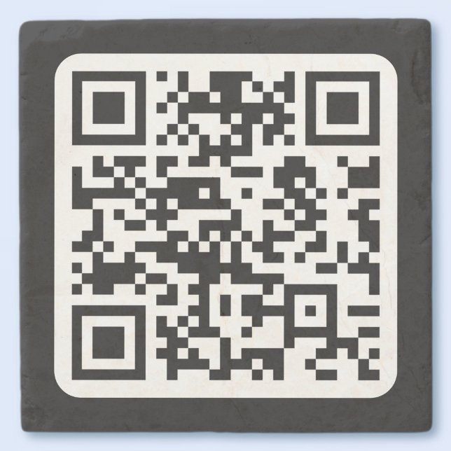 Porta-copo De Pedra Código QR moderno editável | Branco preto ou qualq (Criador carregado)