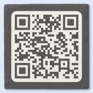 Porta-copo De Pedra Código QR moderno editável   Preto Branco ou qualq