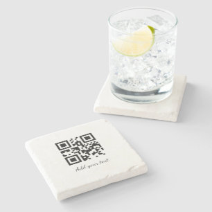 Porta-copo De Pedra código QR personalizado simples adicione o texto d