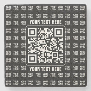 Porta-copo De Pedra Código QR promocional (editável) mais padrão de lo