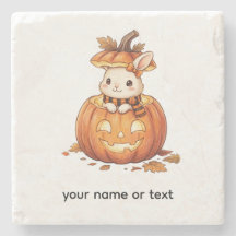 Coelho de Abóbora de Halloween Fofo - Coelho de Ou