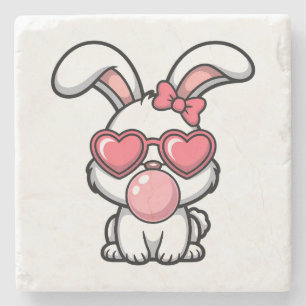 Porta-copo De Pedra Coelho Kawaii Divertido com Bolha de Chiclete
