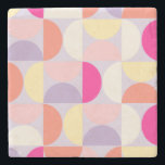 Porta-copo De Pedra Colagem Colorida de Padrão Moderno do meio século<br><div class="desc">Padrão moderno do meio século retrorreflector - formas geométricas abstrato - Padrão minimalista em cores pastéis - lavanda,  roxo,  lilás,  rosa,  laranja,  amarelo e branco.</div>