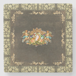 Porta-copo De Pedra Colagem da safra Retro com rendas e flores