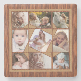 Porta-copo De Pedra Colagem de Fotos da Família 9 Fotos Instagram Queb