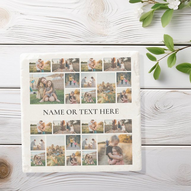 Porta-copo De Pedra Colagem de Fotos Personalizada (Criador carregado)