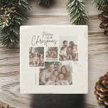 Porta-copo De Pedra "Colagem Personalizada de Quatro Fotos de Natal Fe<br><div class="desc">Celebre a temporada com esta Porta copos personalizada de quatro fotos de Natal feliz, um na moda e um complemento funcional para sua mesa de férias. Apresentando um design festivo com espaço para quatro de suas fotos favoritas e um nome ou mensagem personalizados, esta porta copos é perfeita para adicionar...</div>