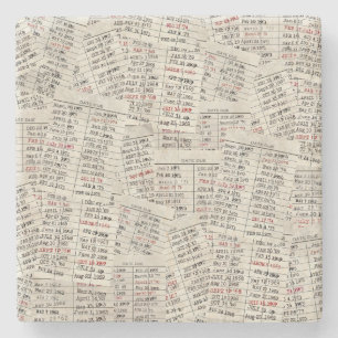 Porta-copo De Pedra Coleção de Cartão de Biblioteca Retroativa