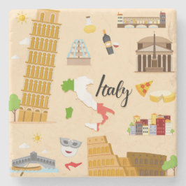 Porta-copo De Pedra Coleção de Viagem Itália