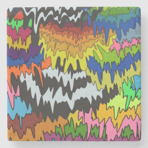 Porta-copo De Pedra Colorida de Abstrato de cor branca com derivação l