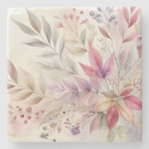 Porta-copo De Pedra Colorida Folha das folhas de cor aquosa cor pastos