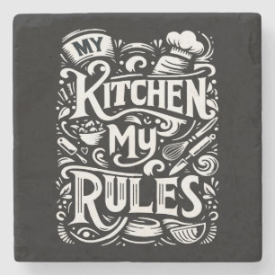 Porta-copo De Pedra Comando Culinário - Minha Cozinha, Minhas Regras