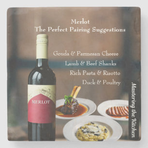 Porta-copo De Pedra Combinação de Vinho Merlot/Dominando a Cozinha