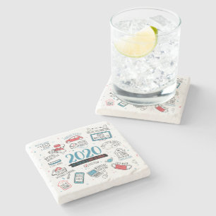 Porta-copo De Pedra Comemorar Atividades de Bloqueio de Quarentena 202