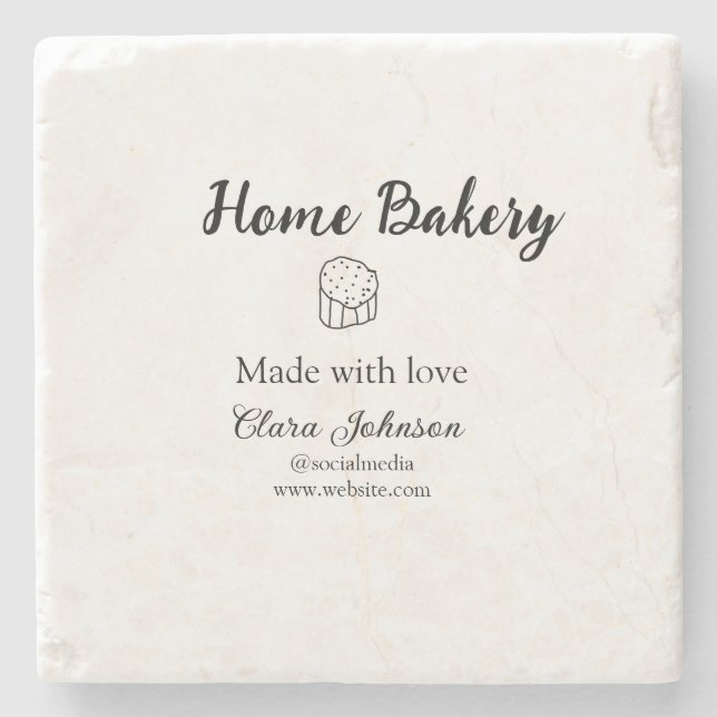 Porta-copo De Pedra Compartimento caseiro adicione seu nome de texto p (Frente)