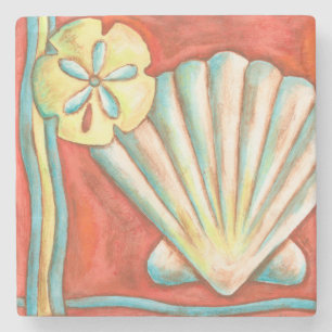 Porta-copo De Pedra Conchas de Laranja Russo