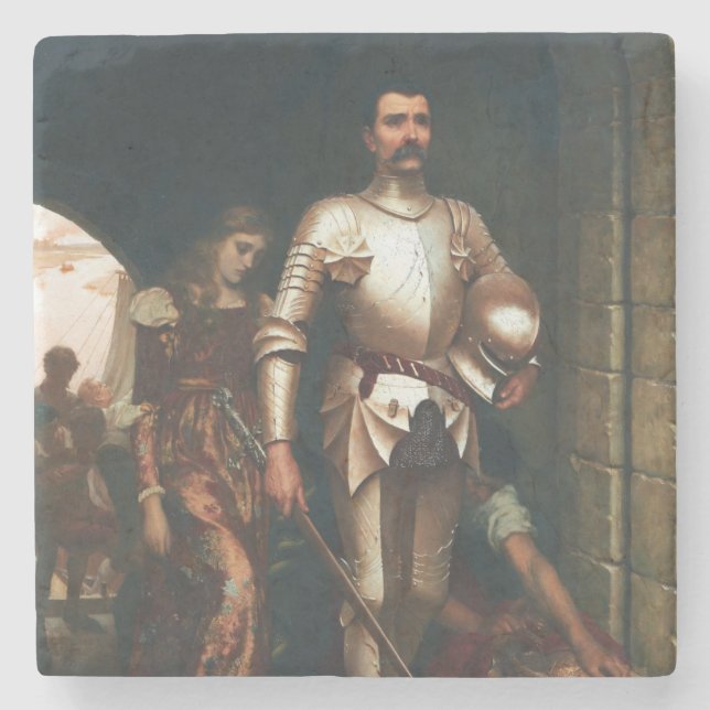 Porta-copo De Pedra Conquista (Triunfante Cavaleiro Medieval) (Frente)